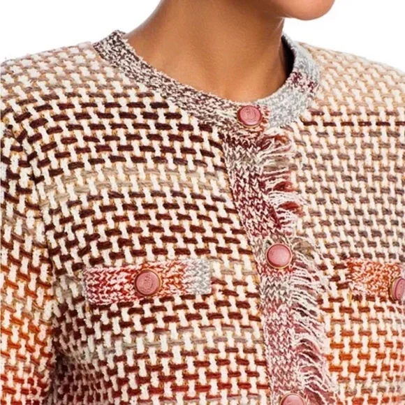 Veronica Beard Brown and Cream Knit Cardigan size M - Picture 3 of 7